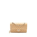 CHANEL MEDIUM CLASSIC DOUBLE FLAP BAG CAVIAR BEIGE SHW (MICROCHIP)