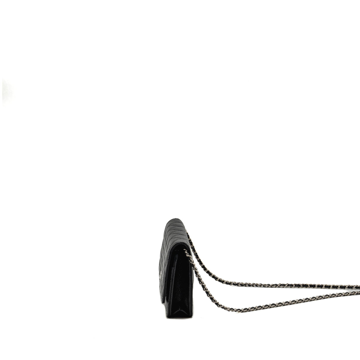 CHANEL CLASSIC WALLET ON CHAIN CAVIAR BLACK SHW (MICROCHIP)