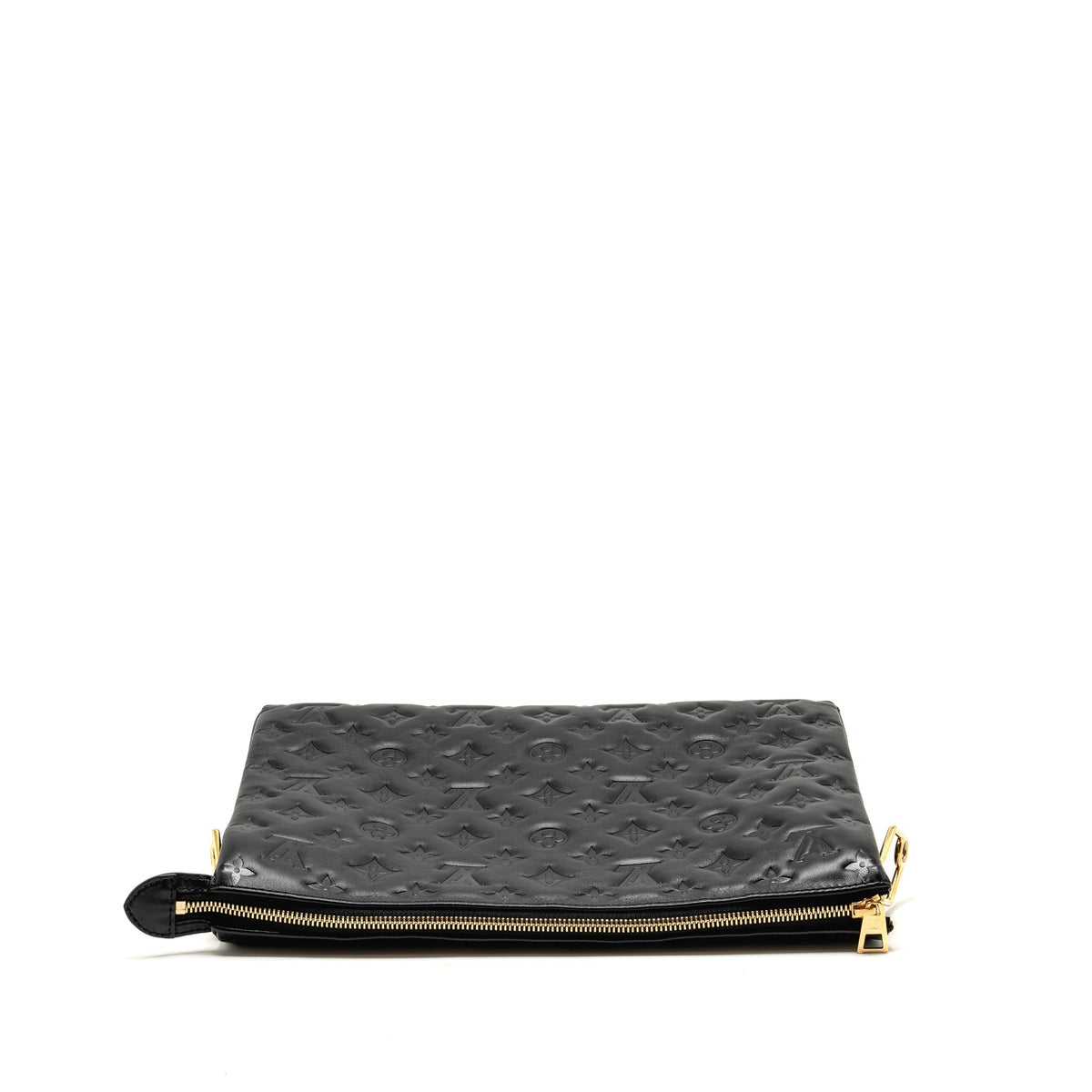 LOUIS VUITTON COUSSIN MM MONOGRAM-EMBOSSED PUFFY LAMBSKIN BLACK GHW