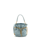 Chanel Enamel CC Bucket Bag Lambskin Light Blue GHW (Microchip)