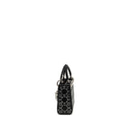 Dior Mini Lady Dior Cannage Satin with Strass Black SHW