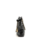 CHANEL SMALL 22 BAG GOLD LETTER CALFSKIN BLACK GHW (MICROCHIP)