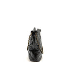 CHANEL SMALL 22 BAG GOLD LETTER CALFSKIN BLACK GHW (MICROCHIP)