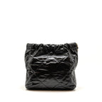 CHANEL SMALL 22 BAG GOLD LETTER CALFSKIN BLACK GHW (MICROCHIP)