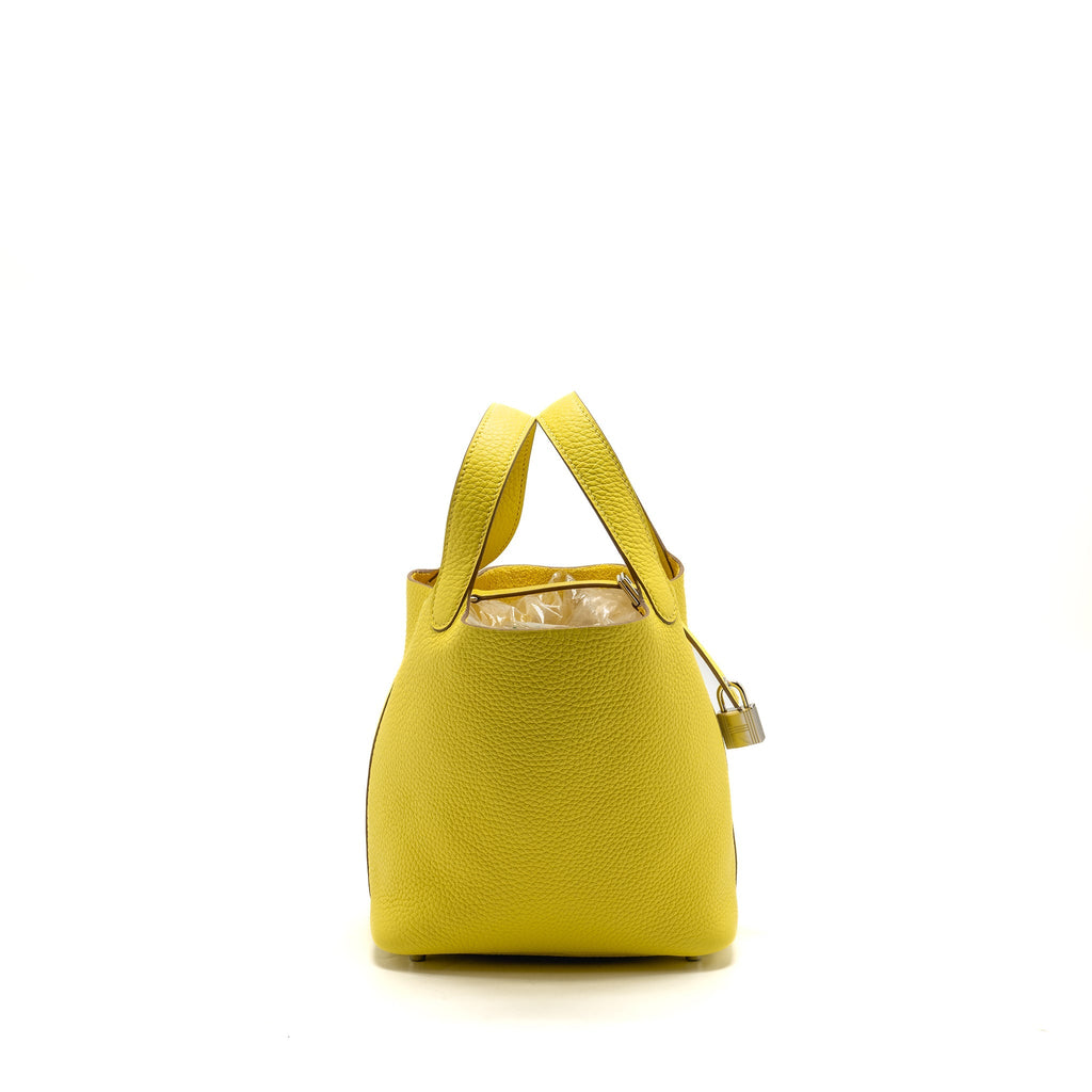 Hermes Picotin 18 Lock Bag Clemence 9R Lime SHW