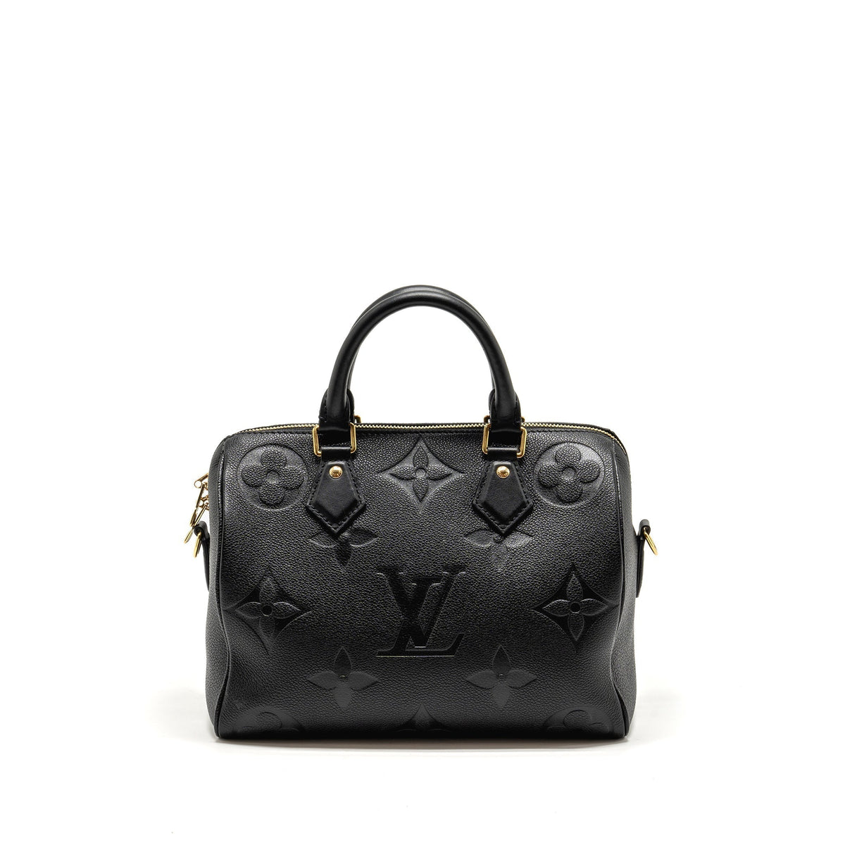 LOUIS VUITTON SPEEDY BANDOULIERE 25 MONOGRAM EMPREINTE LEATHER BLACK GHW