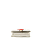 CHANEL BOY BAG METAL SQUARED LAMBSKIN WHITE/RED GHW