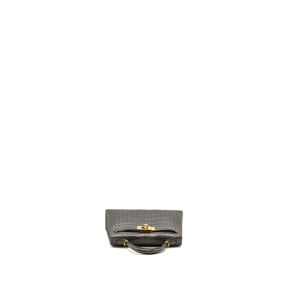Hermes mini kelly II alligator mississippiensis matt 88 graphite GHW