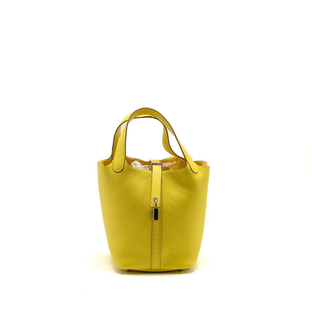 Hermes Picotin 18 Lock Bag Clemence 9R Lime SHW