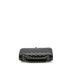 CHANEL MEDIUM CLASSIC DOUBLE FLAP BAG CAVIAR BLACK SHW (MICROCHIP)