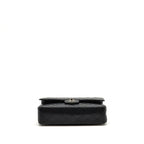 CHANEL MEDIUM CLASSIC DOUBLE FLAP BAG CAVIAR BLACK SHW (MICROCHIP)