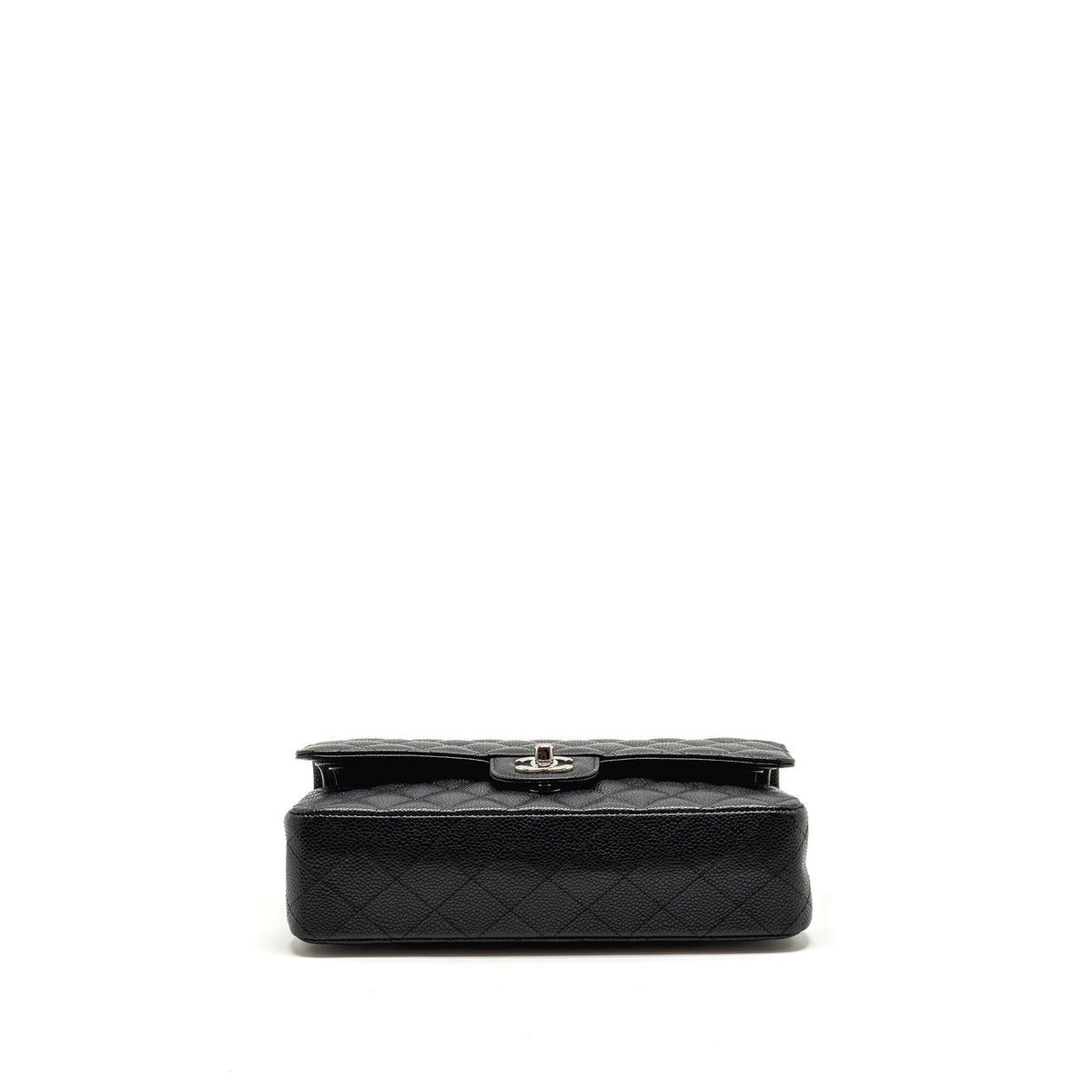 CHANEL MEDIUM CLASSIC DOUBLE FLAP BAG CAVIAR BLACK SHW (MICROCHIP)