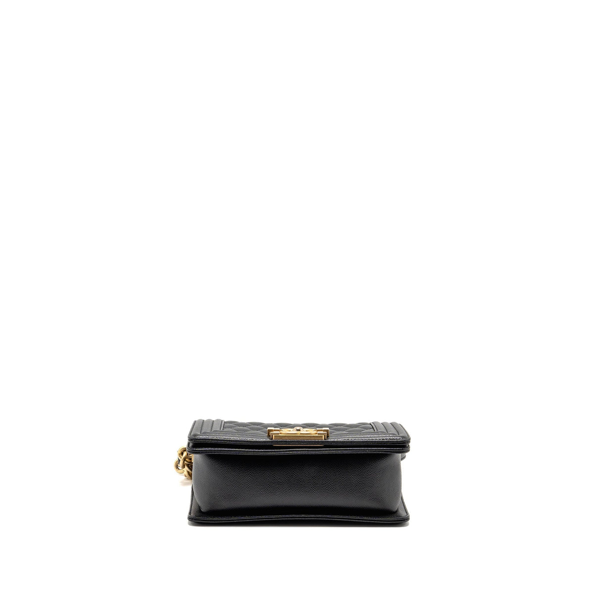 CHANEL SMALL BOY BAG CAVIAR BLACK GHW (MICROCHIP)