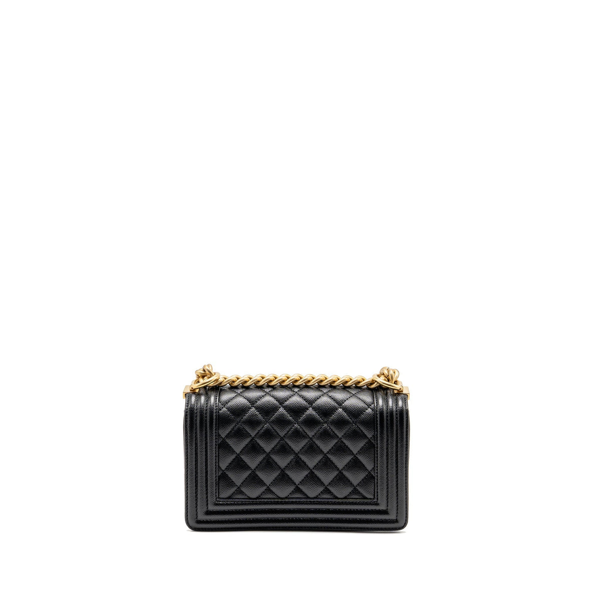 CHANEL SMALL BOY BAG CAVIAR BLACK GHW (MICROCHIP)