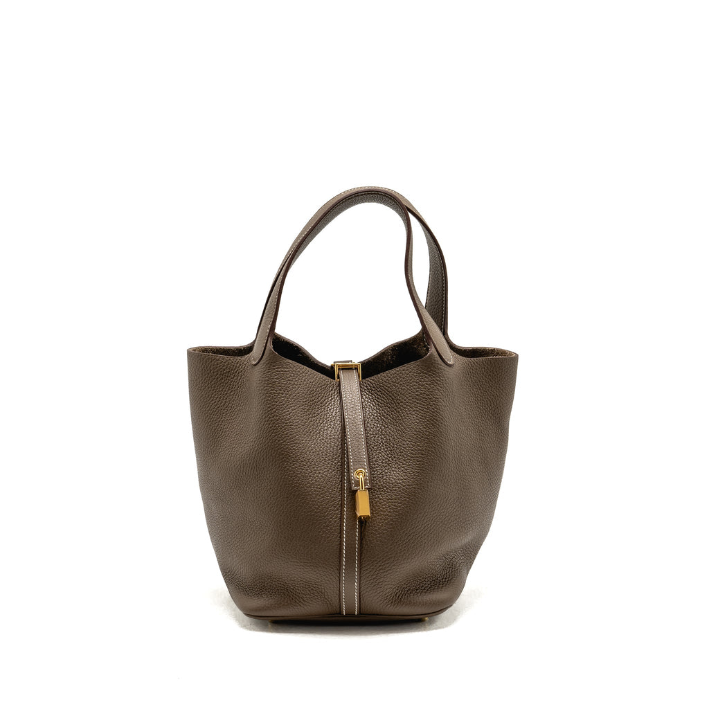 Hermes Picotin 22 Lock Bag Clemence Etoupe GHW
