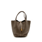 Hermes Picotin 22 Lock Bag Clemence Etoupe GHW