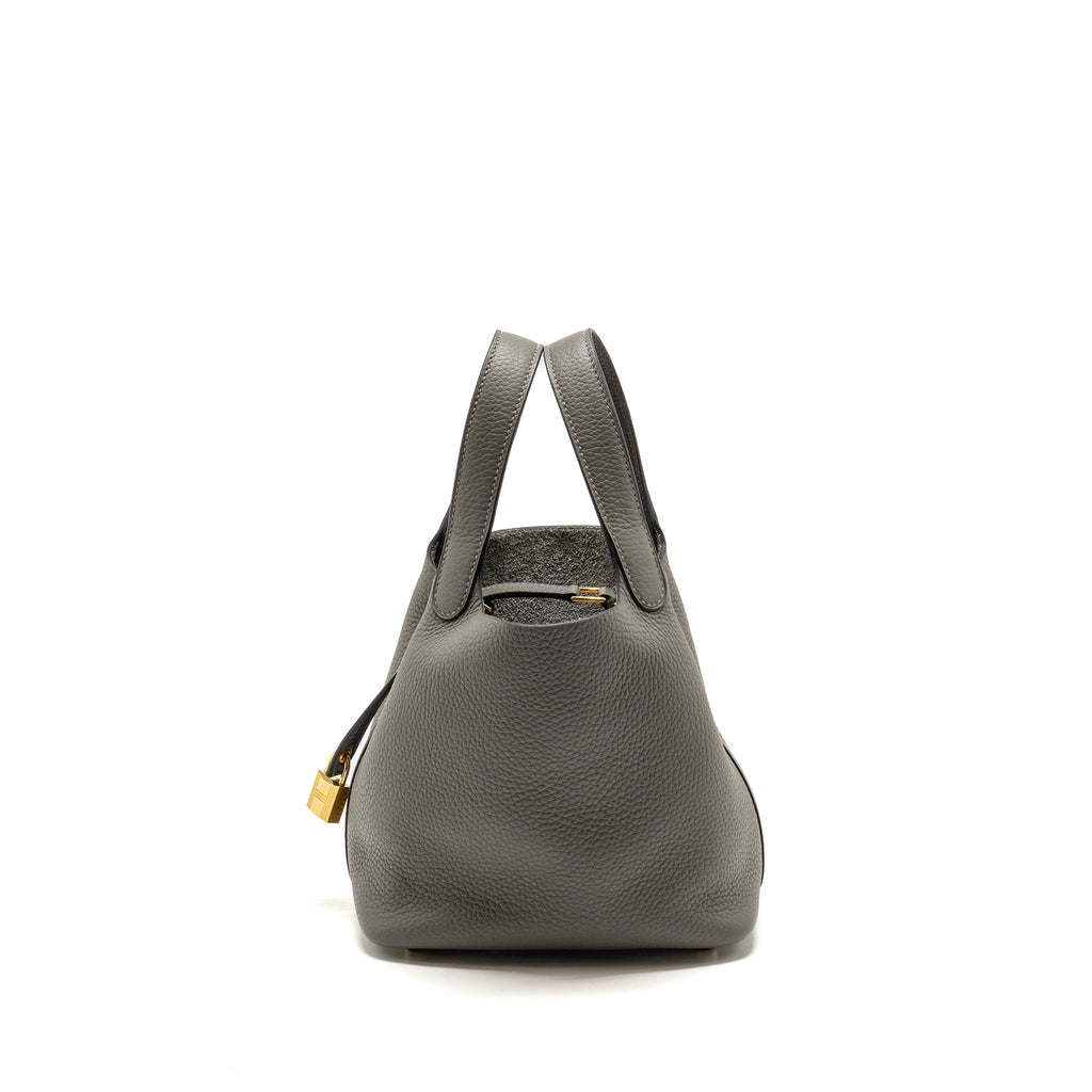 Hermes picotin 18 lock bag clemence Gris meyer GHW