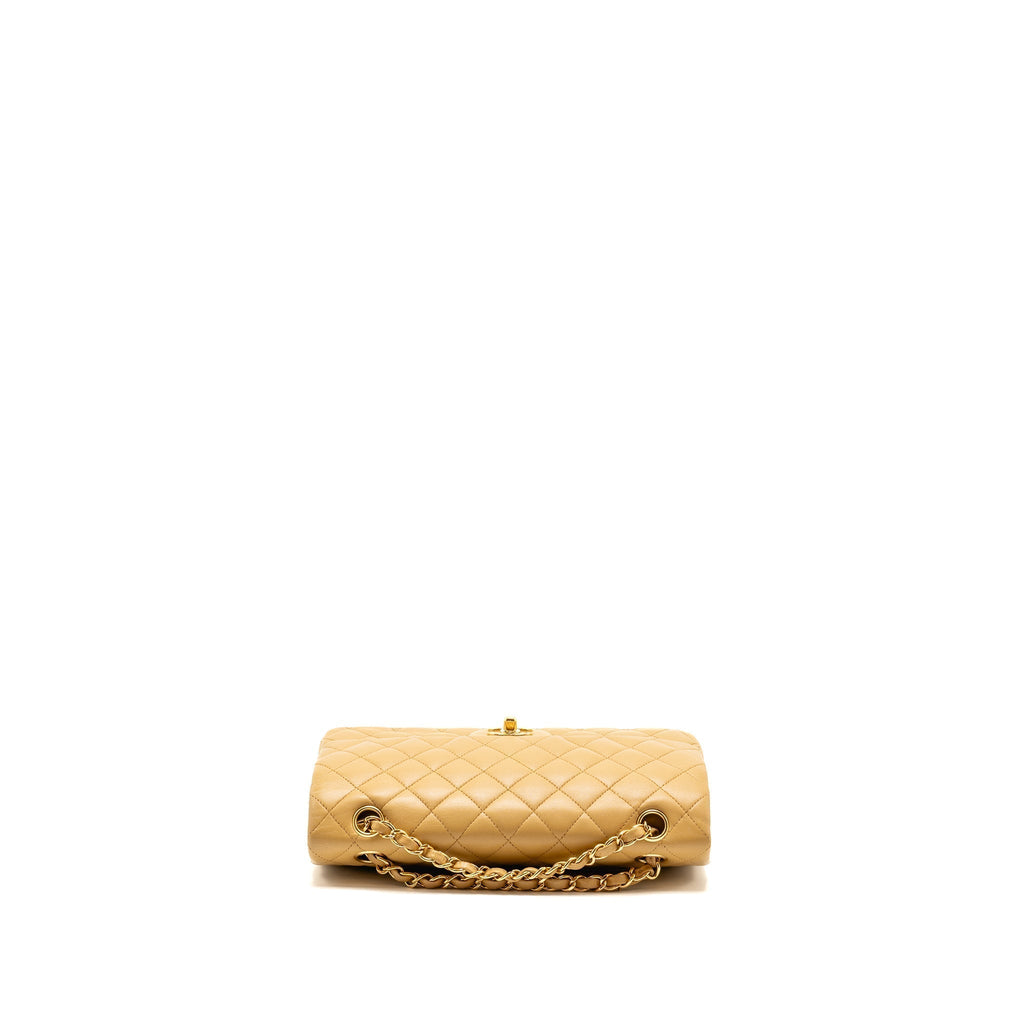 CHANEL MEDIUM CLASSIC DOUBLE FLAP BAG LAMBSKIN BEIGE GHW