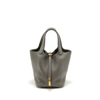 Hermes picotin 18 lock bag clemence Gris meyer GHW