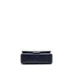 CHANEL SMALL CLASSIC DOUBLE FLAP BAG CAVIAR NAVY GHW (MICROCHIP)