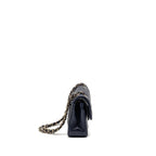 CHANEL SMALL CLASSIC DOUBLE FLAP BAG CAVIAR NAVY GHW (MICROCHIP)