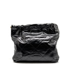 CHANEL MEDIUM 22 BAG SHINY CALFSKIN BLACK GHW (MICROCHIP)