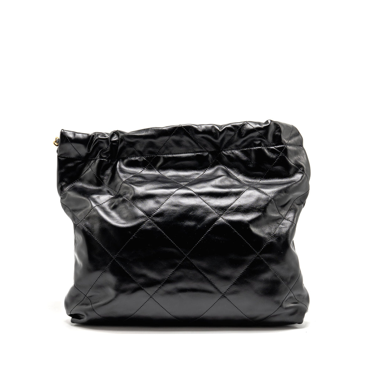 CHANEL MEDIUM 22 BAG SHINY CALFSKIN BLACK GHW (MICROCHIP)