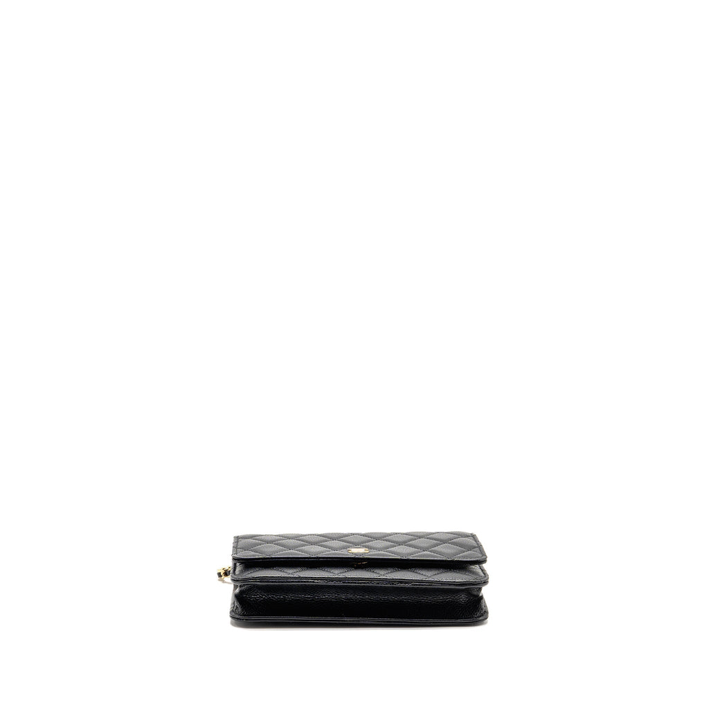 CHANEL CLASSIC WALLET ON CHAIN CAVIAR BLACK GHW (MICROCHIP)