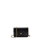 CHANEL CLASSIC WALLET ON CHAIN CAVIAR BLACK GHW (MICROCHIP)