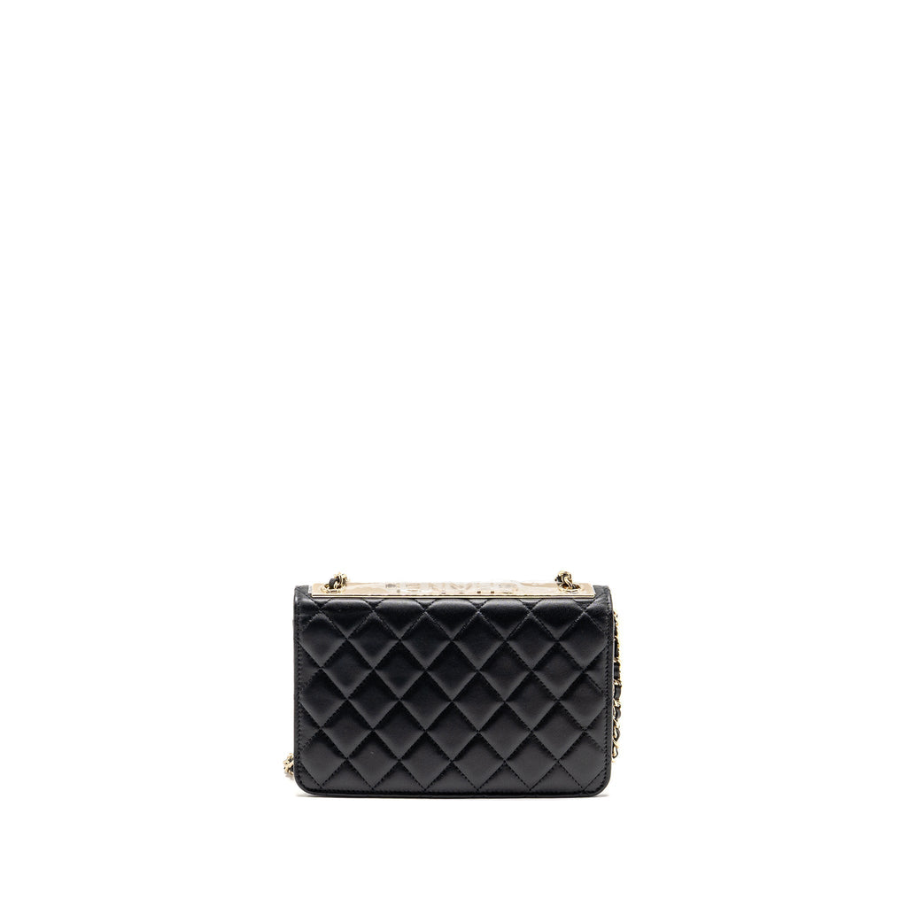 CHANEL TRENDY CC WALLET ON CHAIN LAMBSKIN BLACK LGHW (MICROCHIP)