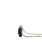 CHANEL 23B WALLET ON CHAIN WITH ADJUSTABLE CHAIN CAVIAR BLACK GHW (MICROCHIP)