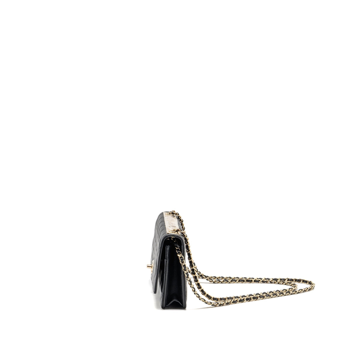 CHANEL TRENDY CC WALLET ON CHAIN LAMBSKIN BLACK LGHW (MICROCHIP)
