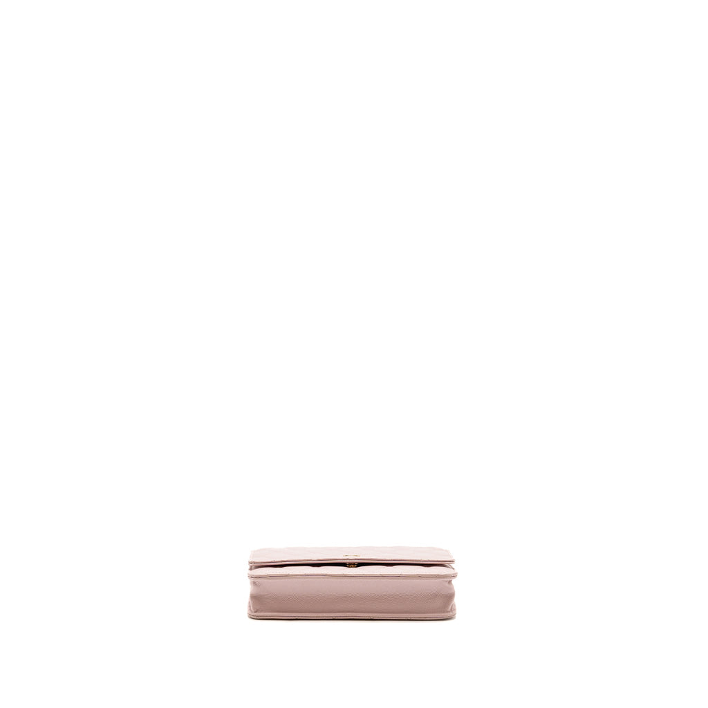 CHANEL CLASSIC WALLET ON CHAIN CAVIAR LIGHT PINK LGHW