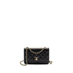 CHANEL TRENDY CC WALLET ON CHAIN LAMBSKIN BLACK LGHW (MICROCHIP)