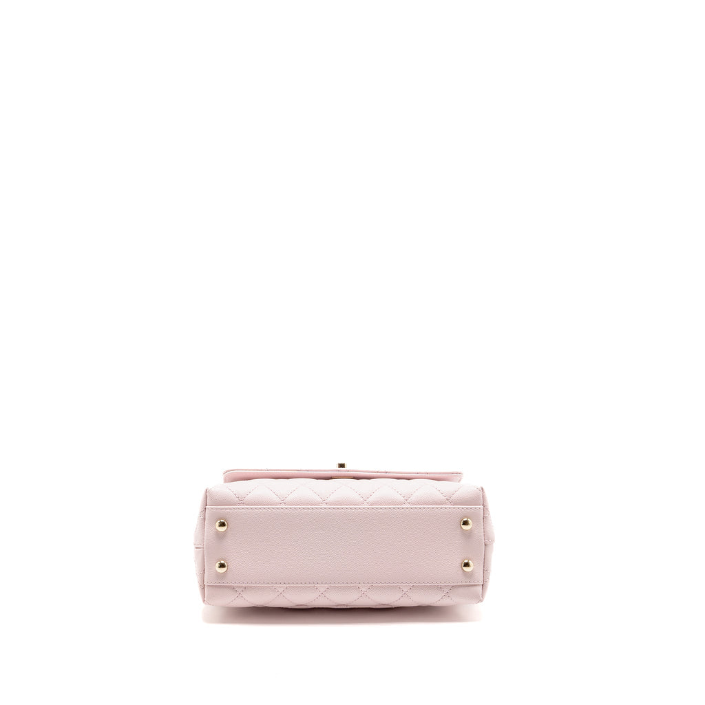 CHANEL SMALL COCO HANDLE CAVIAR LIGHT PINK LGHW (MICROCHIP)