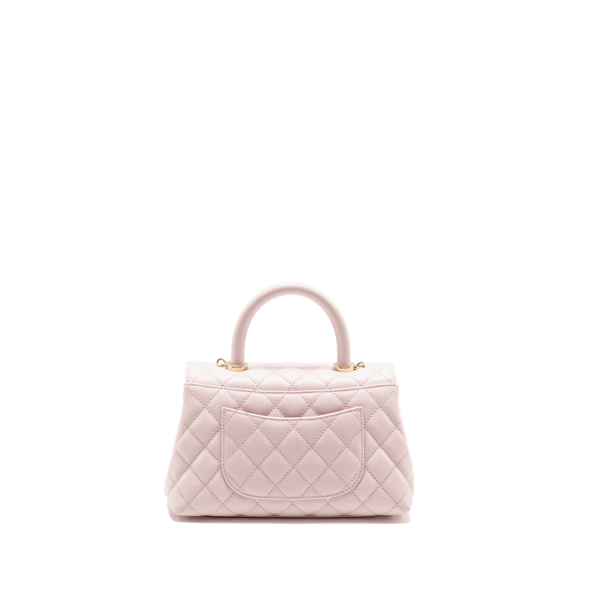 CHANEL SMALL COCO HANDLE CAVIAR LIGHT PINK LGHW (MICROCHIP)