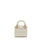 DIOR MINI LADY DIOR LAMBSKIN WHITE LGHW