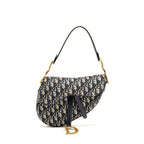 DIOR MEDIUM SADDLE BAG BLUE OBLIQUE CANVAS GHW