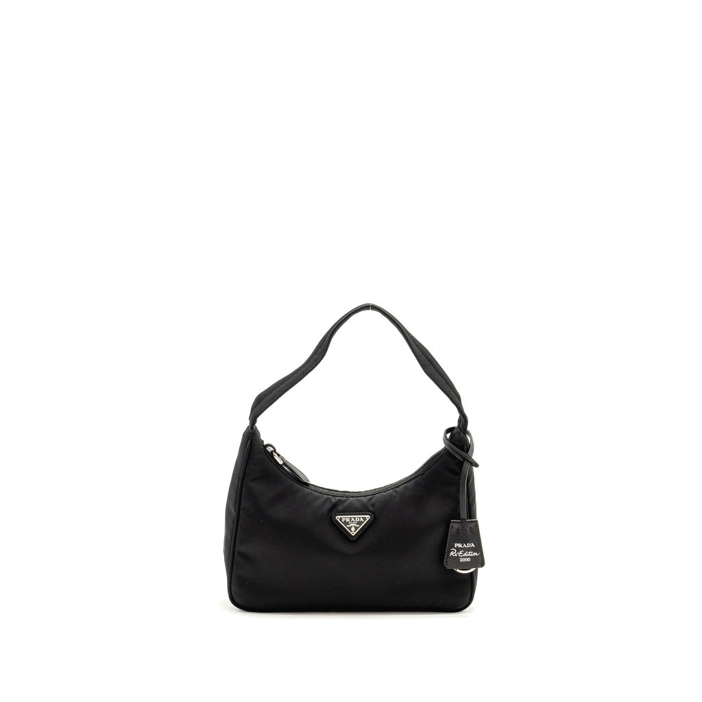 PRADA REEDITION 2000 NYLON SHOULDER BAG BLACK SHW