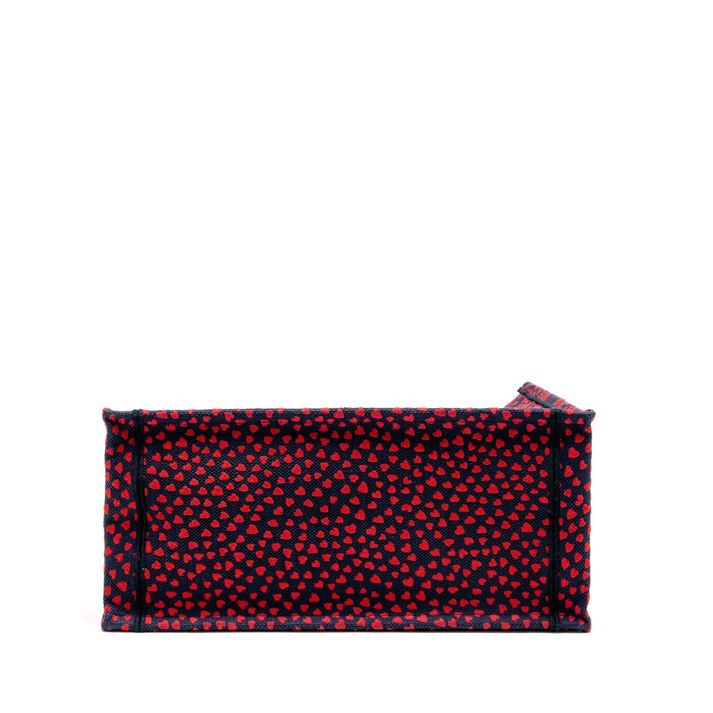 DIOR MEDIUM DIOR BOOK TOTE I LOVE PARIS CANVAS RED / NAVY