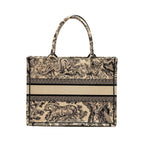 DIOR MEDIUM DIOR BOOK TOTE TOILE DE JOUY REVERSE EMBROIDERY CANVAS BEIGE