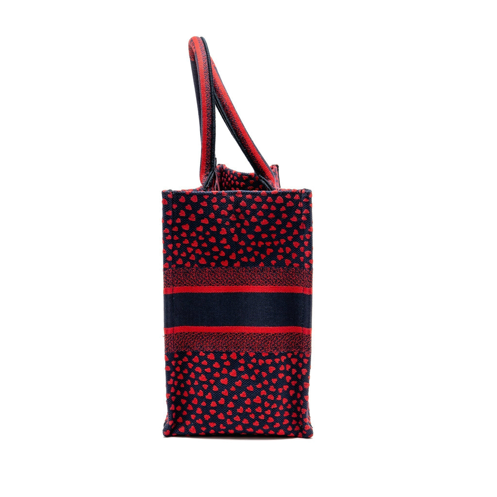 DIOR MEDIUM DIOR BOOK TOTE I LOVE PARIS CANVAS RED / NAVY