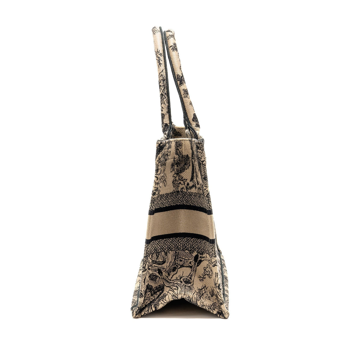 DIOR MEDIUM DIOR BOOK TOTE TOILE DE JOUY REVERSE EMBROIDERY CANVAS BEIGE