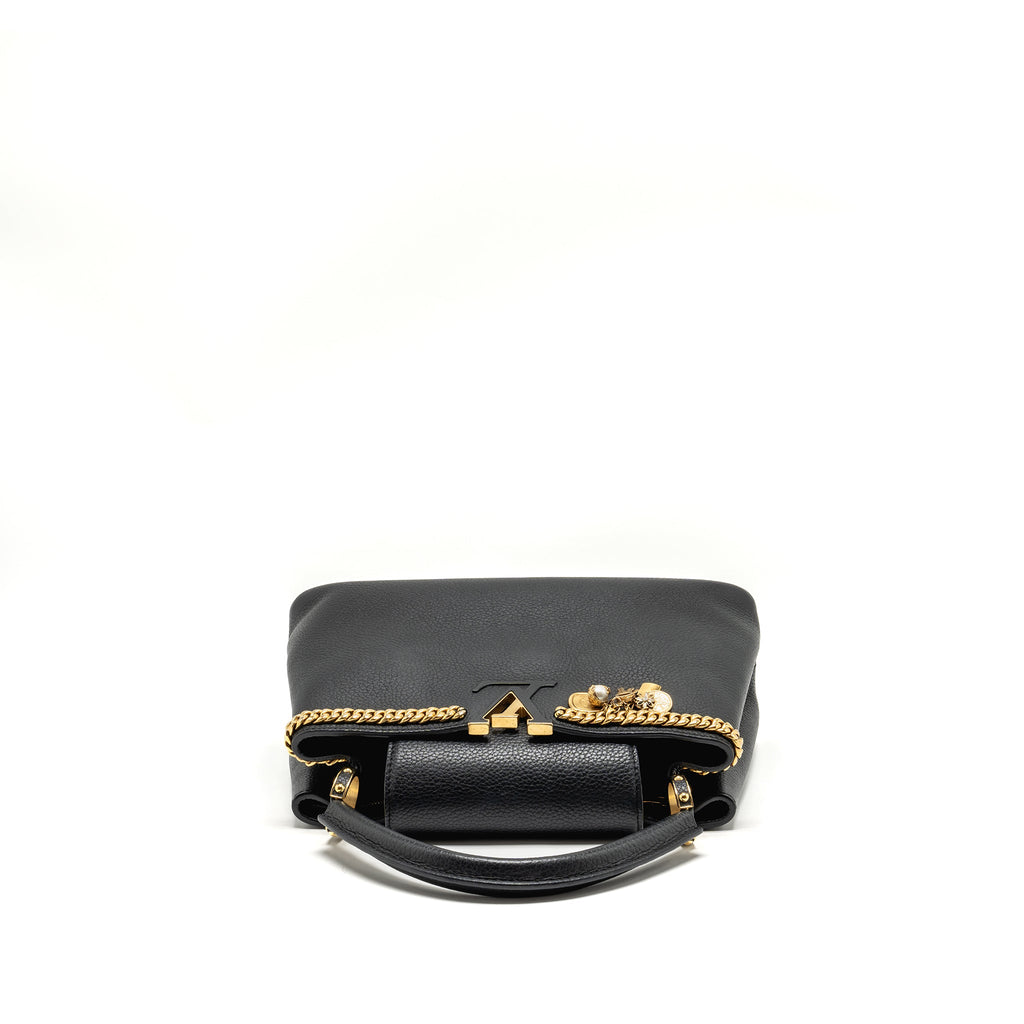 LOUIS VUITTON CAPUCINES MM CALFSKIN BLACK GHW