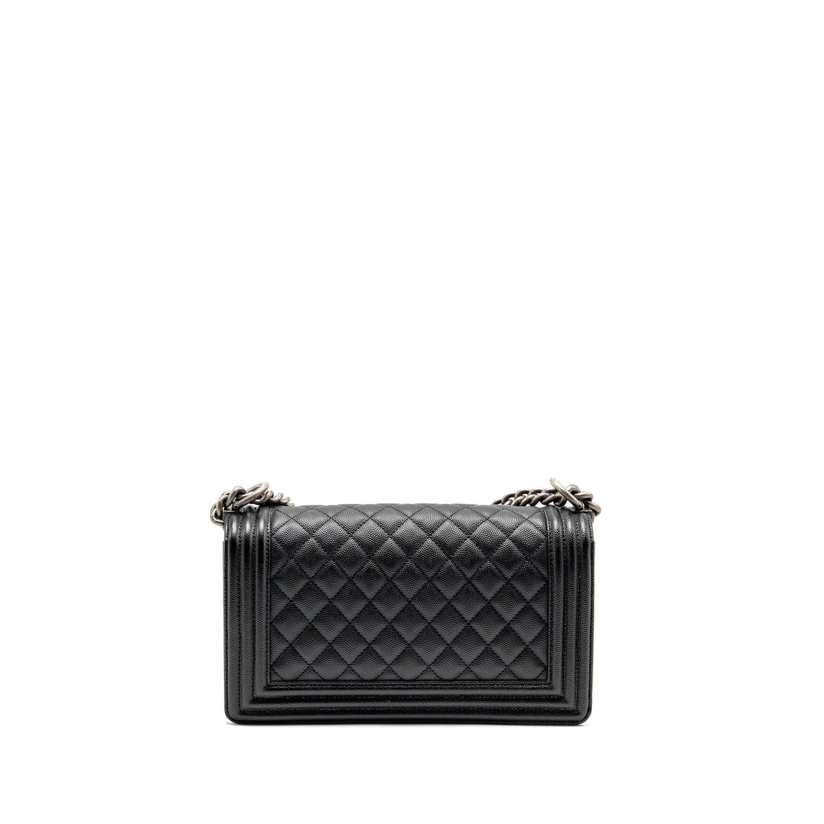 CHANEL MEDIUM BOY BAG CAVIAR BLACK RUTHENIUM HARDWARE