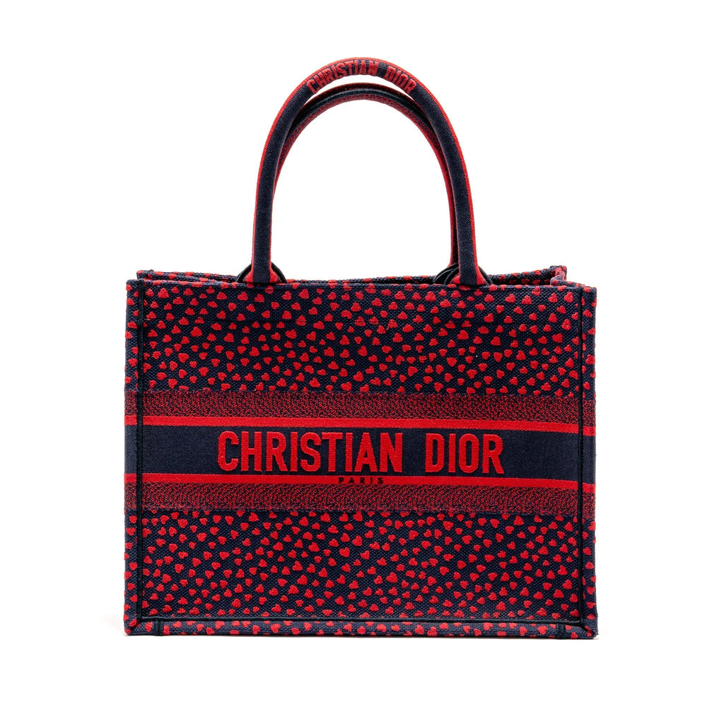 DIOR MEDIUM DIOR BOOK TOTE I LOVE PARIS CANVAS RED / NAVY