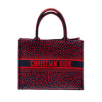 DIOR MEDIUM DIOR BOOK TOTE I LOVE PARIS CANVAS RED / NAVY