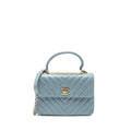 CHANEL TOP HANDLE TRENDY CC FLAP BAG CHEVRON LAMBSKIN BLUE LGHW
