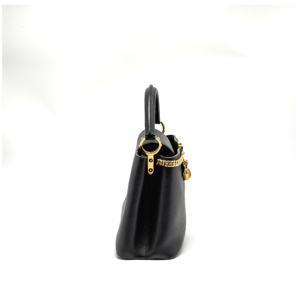 LOUIS VUITTON CAPUCINES MM CALFSKIN BLACK GHW