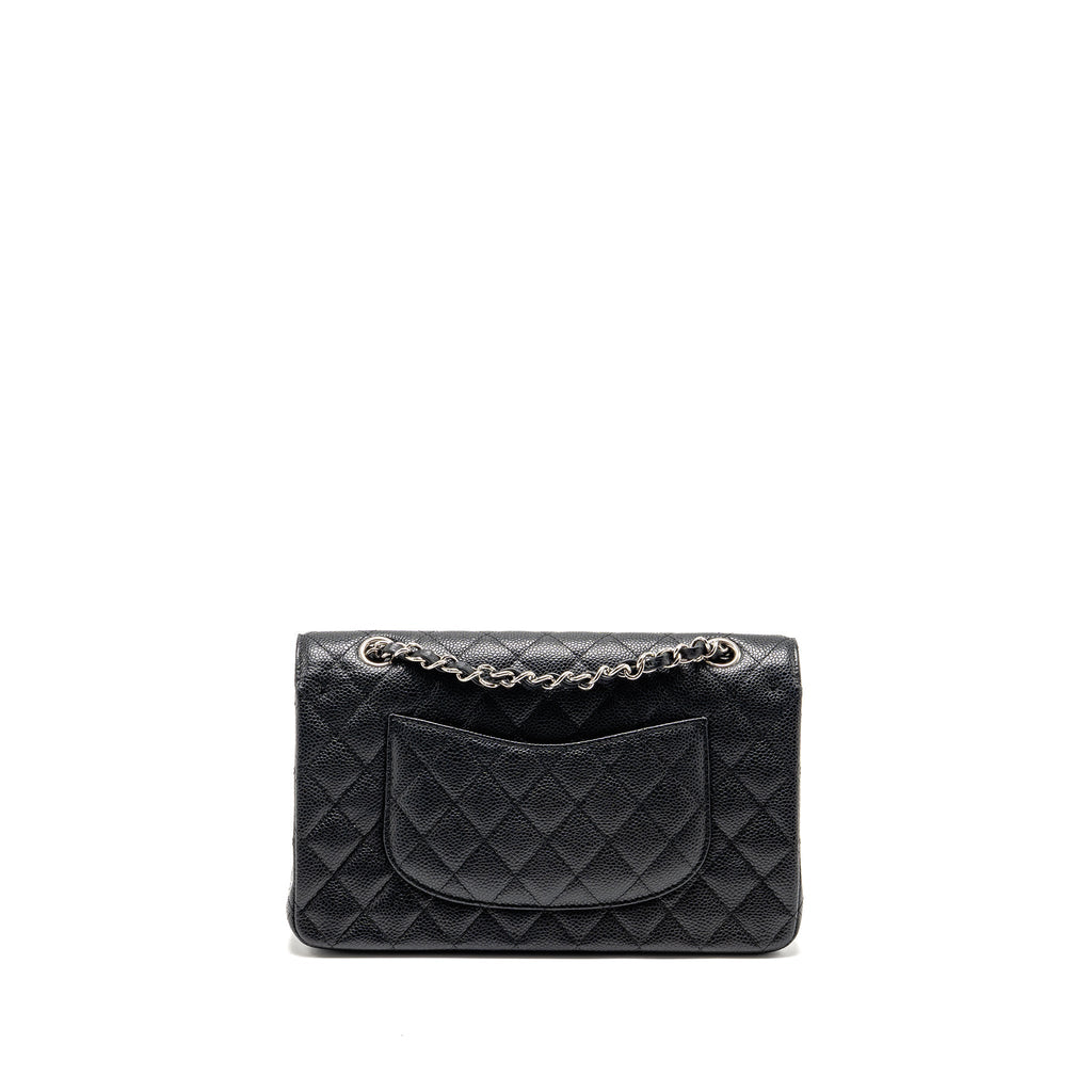 CHANEL MEDIUM CLASSIC DOUBLE FLAP BAG CAVIAR BLACK SHW